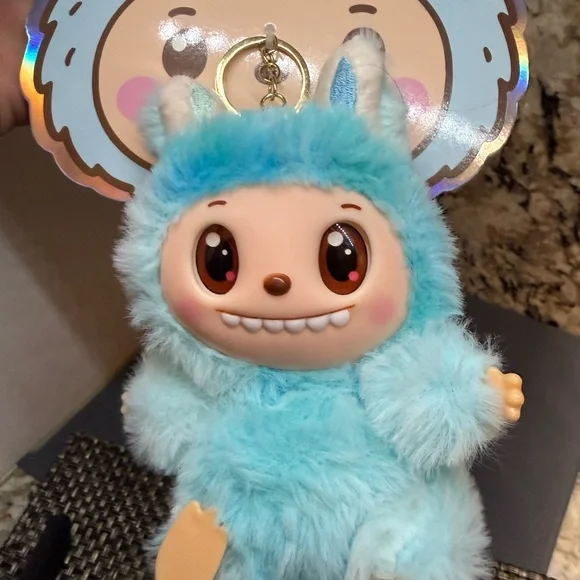 NWT Cutester Blue Ombre Fuzzy Plush Keychain by - Picture 6 of 6